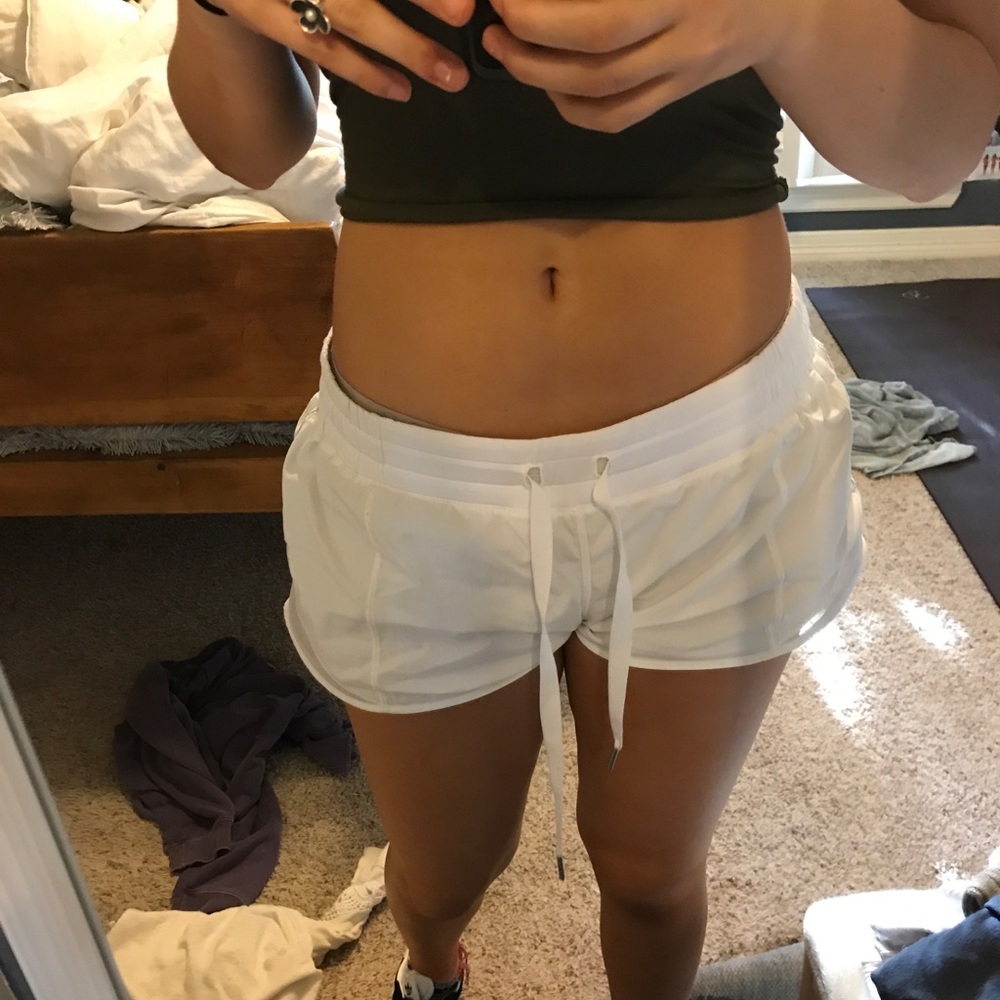 White lulu lemon shorts